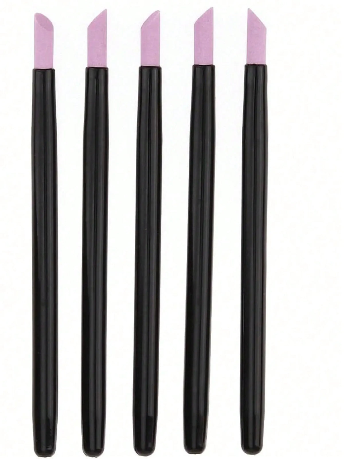 5Pcs Nail Art Tool Set 45 Degree Cuticle Remover Dead Skin Pusher Nail Buffer Polisher Pen Quartz Ceramic Head Manicure Pedicure Kit Home Professional Use Nail Black VXN Beauty