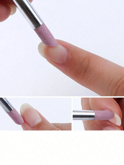 5Pcs Nail Art Tool Set 45 Degree Cuticle Remover Dead Skin Pusher Nail Buffer Polisher Pen Quartz Ceramic Head Manicure Pedicure Kit Home Professional Use Nail Black VXN Beauty