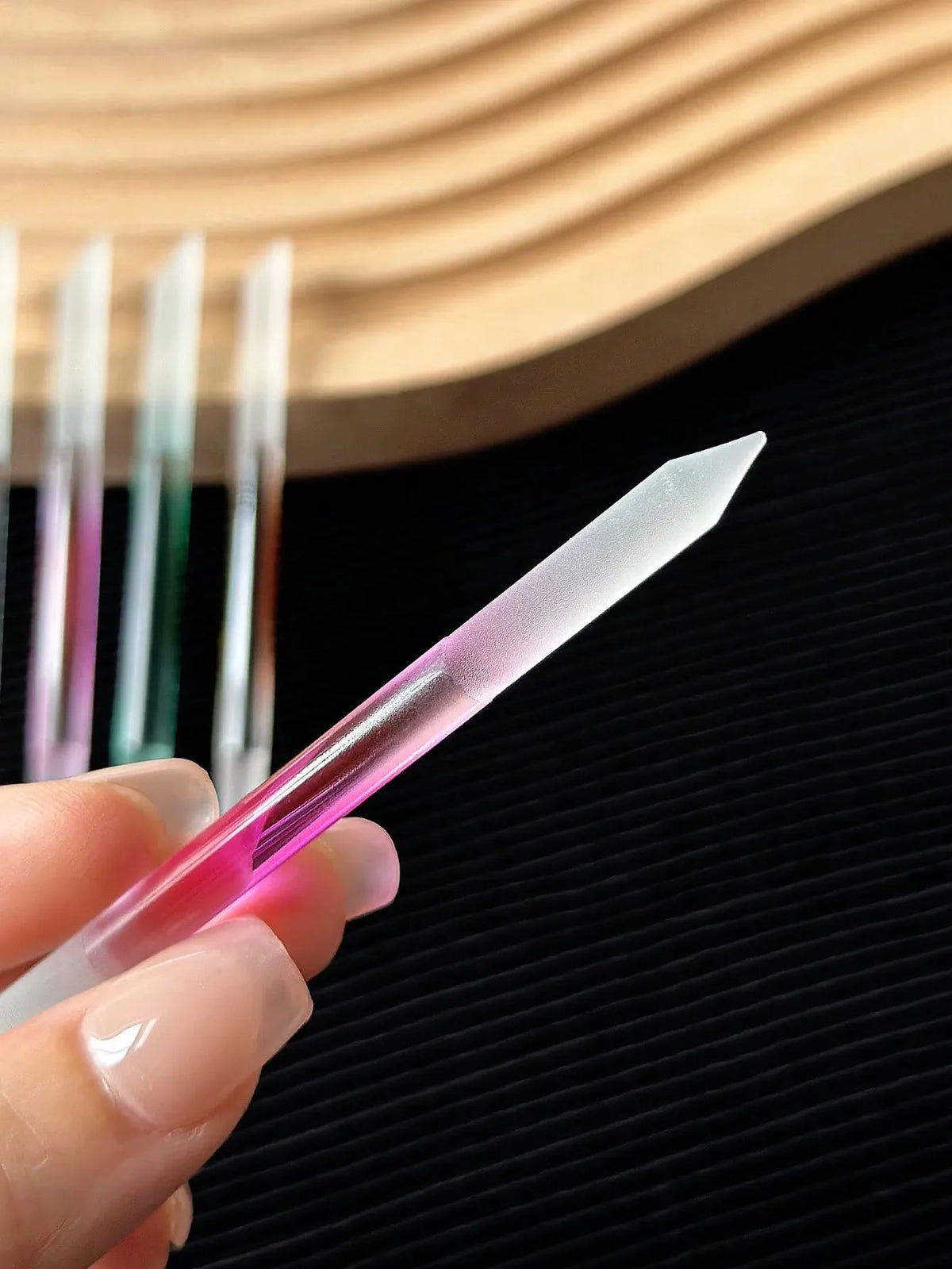 5pc Colorful Glass Nail File Cylindrical Double Sided Grinding Rod Nail Care Detail Treatment Polishing Cuticle Removal Tool Manicure Pedicure Salon Home Use VXN Beauty