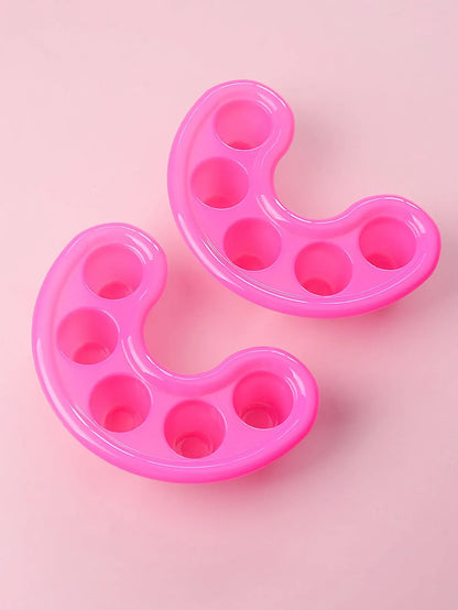 2pcs Nail Soak Bowl Manicure Tray Acrylic Nail Art Tools Salon Supplies For Soaking Fingertips Press On Nails Pedicure Spa Kit Pink VXN Beauty