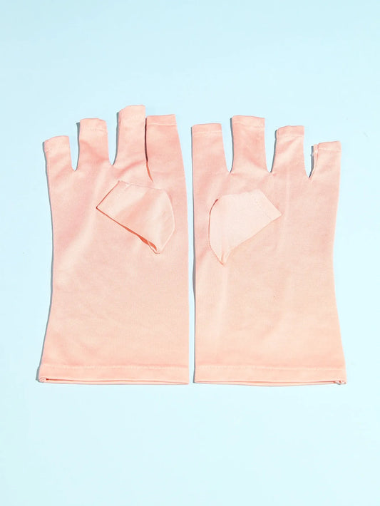 1pair Nail Art Gloves UV Protection For Gel Curing Lamp Manicure Tools Nail Supplies For Press On Nails Art Kit Pink VXN Beauty