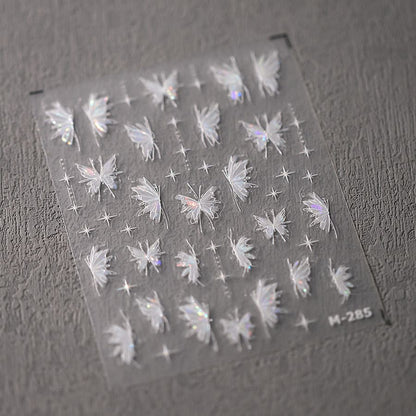2PCS Butterfly Nail Art Foils Transfer Stickers Holographic Foil Nail Art Supplies Nail Decals Adhesive Designs Nails DIY VXN Beauty