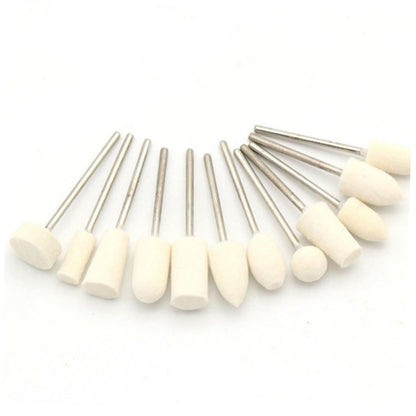 Nail Drill Bits - 12pcs/set Electric Nail Wool Polishing Drill Bits Kit 3/32 File Buffer Shank Bit Manicure Pedicure Tools VXN Beauty