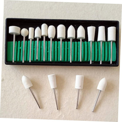 Nail Drill Bits - 12pcs/set Electric Nail Wool Polishing Drill Bits Kit 3/32 File Buffer Shank Bit Manicure Pedicure Tools VXN Beauty