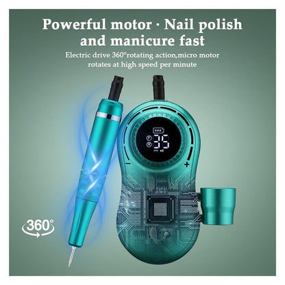 35000RPM Portable Nail Drill Machine Professional Rechargeable Efile Nail Drill, Low Heat Electric Nail File for Acrylic(Green) VXN Beauty