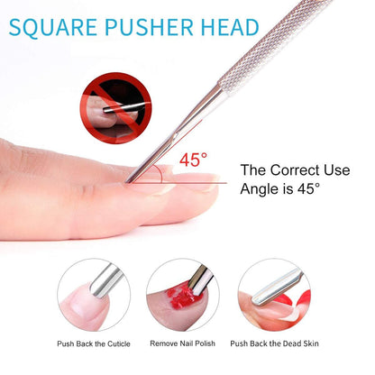 Cuticle Pusher Nail Pusher Gel Nail Remover Tool Dual-end Dead Skin Pusher-Nail Dirt Cleaner Tool Gel Polish Remover Tool VXN Beauty