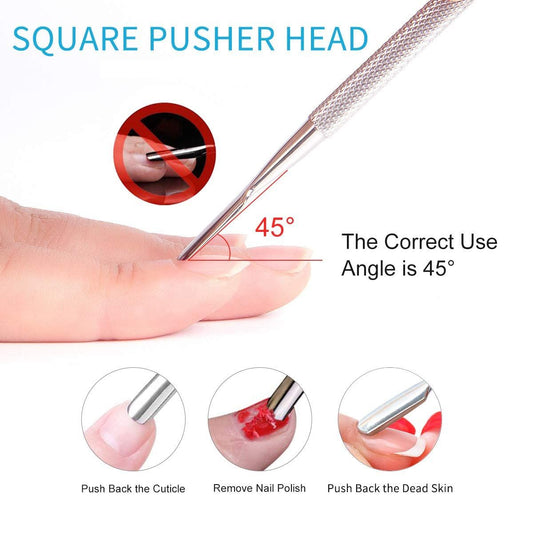 Cuticle Pusher Nail Pusher Gel Nail Remover Tool Dual-end Dead Skin Pusher-Nail Dirt Cleaner Tool Gel Polish Remover Tool VXN Beauty