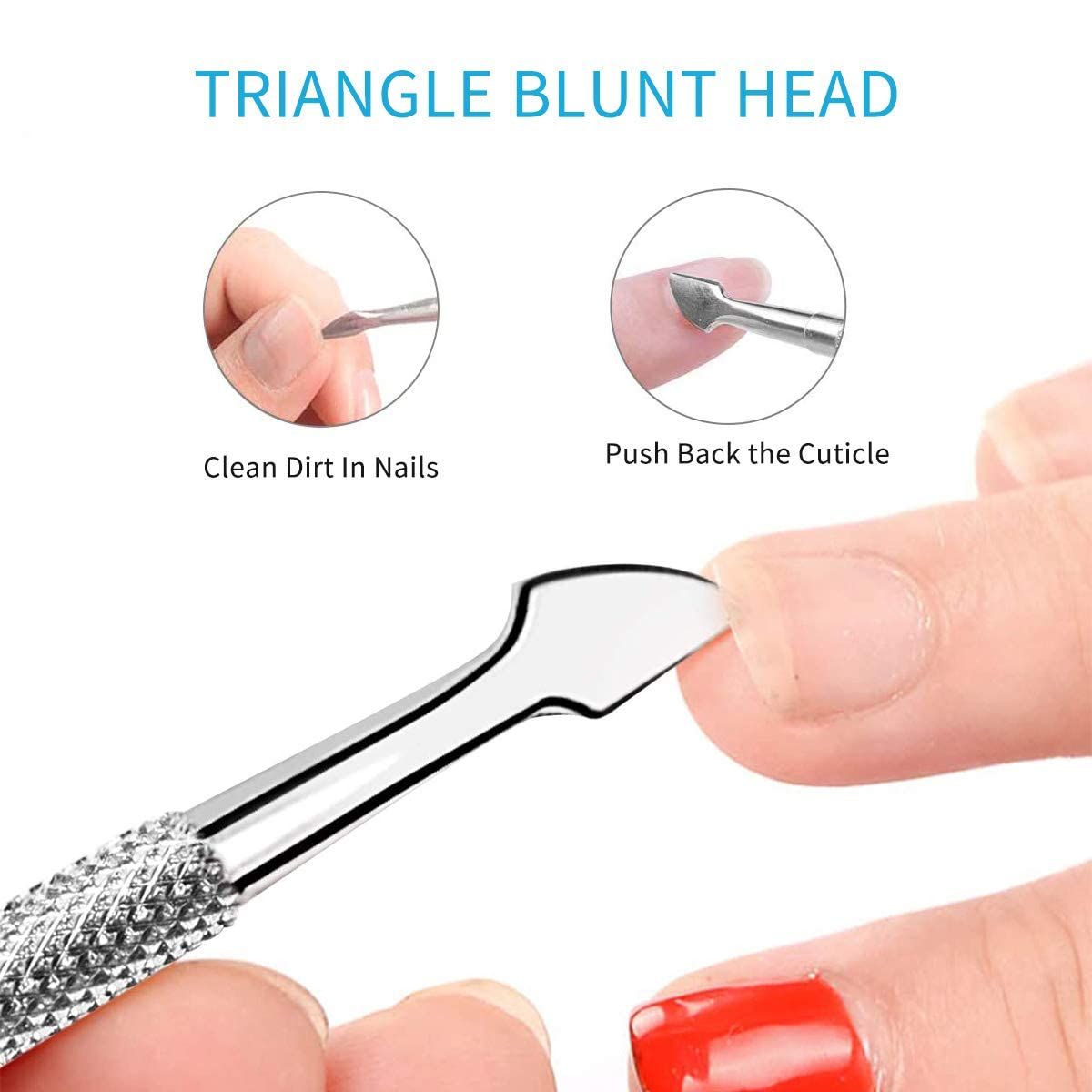 Cuticle Pusher Nail Pusher Gel Nail Remover Tool Dual-end Dead Skin Pusher-Nail Dirt Cleaner Tool Gel Polish Remover Tool VXN Beauty