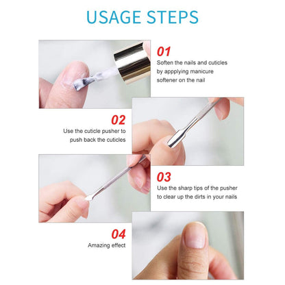 Cuticle Pusher Nail Pusher Gel Nail Remover Tool Dual-end Dead Skin Pusher-Nail Dirt Cleaner Tool Gel Polish Remover Tool VXN Beauty
