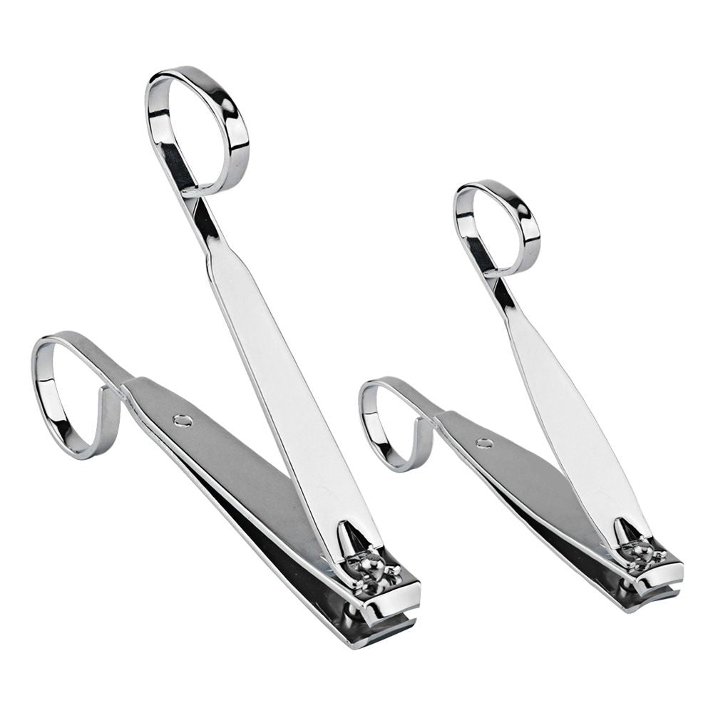 Nail Clipper Set,Carbon Steel Fingernail and Toenail Clippers for Seniors Long Handle with Metal Case for Women and Man Set of 2 VXN Beauty