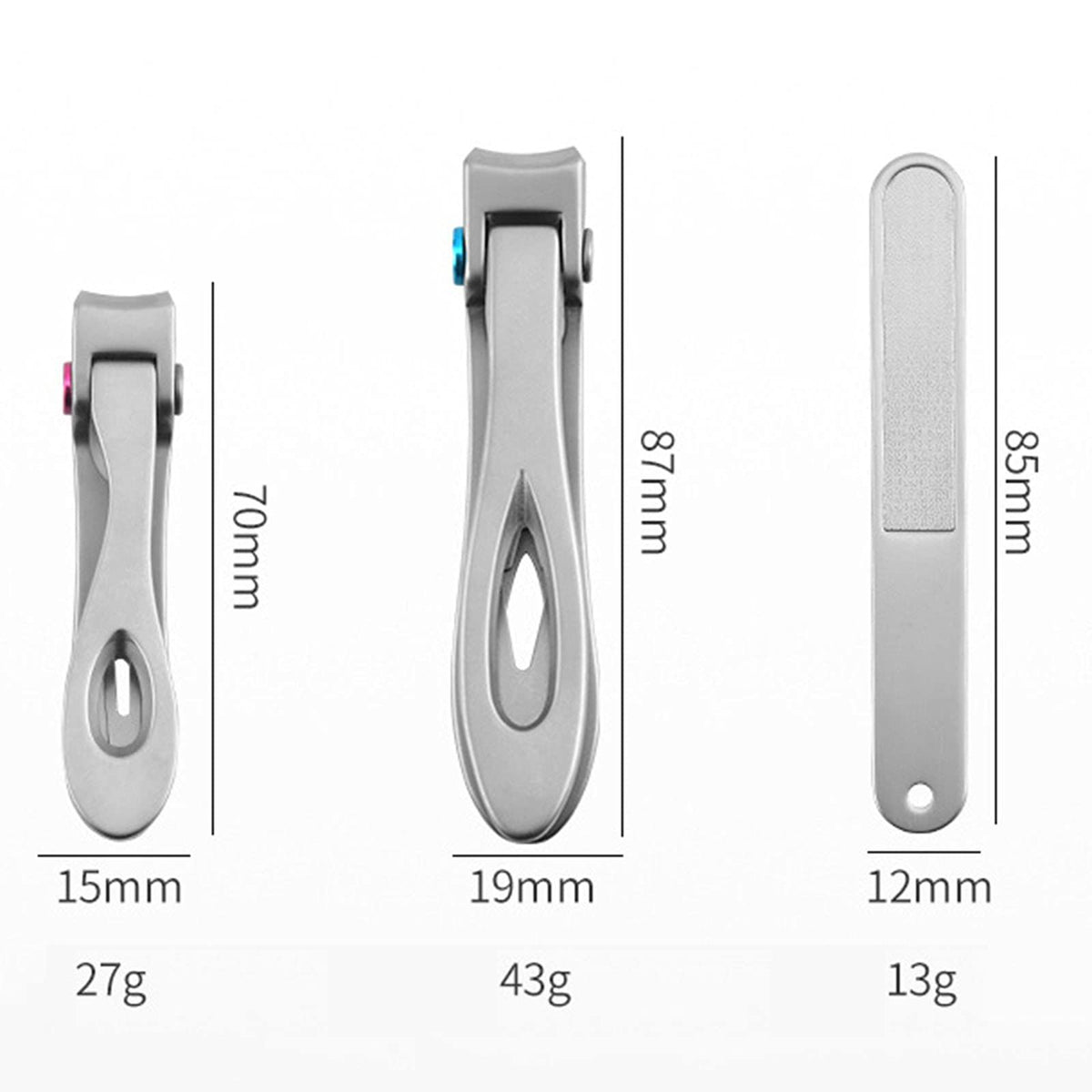 3 pcs Silver,Nail Clippers Set Thick Nails Durable Sharp Stainless Steel Nail Clippers Care Tools Men and Women Holiday Gifts VXN Beauty