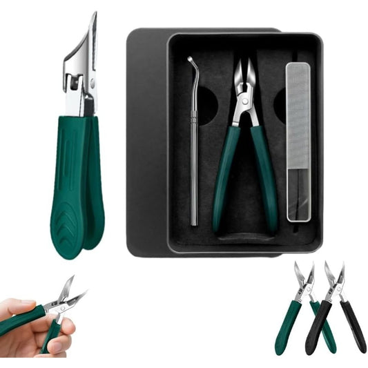 Professional 3-in-1 Pedicure Clipper Set, Premium 3-Piece Eagle Beak Nail Clipper Set, Super Sharp Oblique Nail Clippers, for Thick Nails, Seniors & Ingrown Care with File & Lifter VXN Beauty