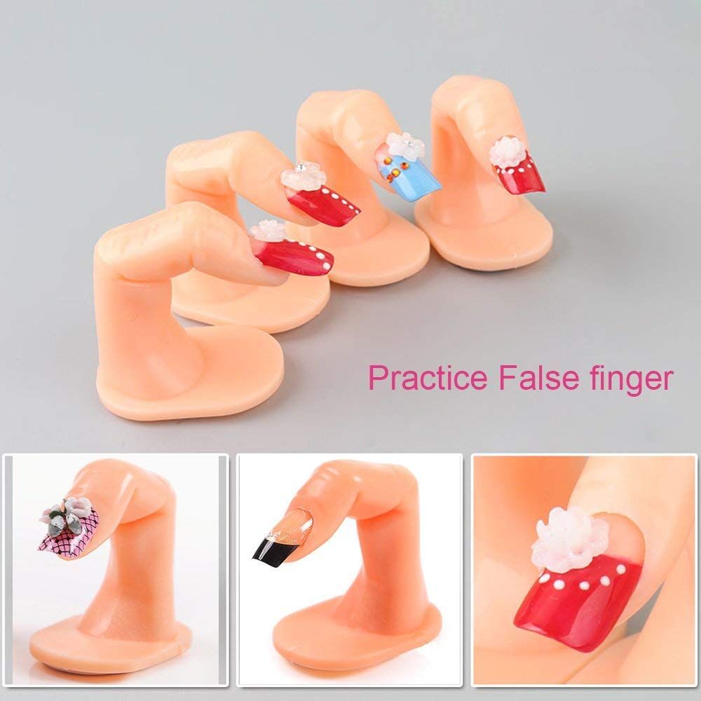 Practice Finger Nail Art Practice Finger Plastic Fake Fingers with Nails for Hand Nail Art Training Display Decoration (20pcs) VXN Beauty