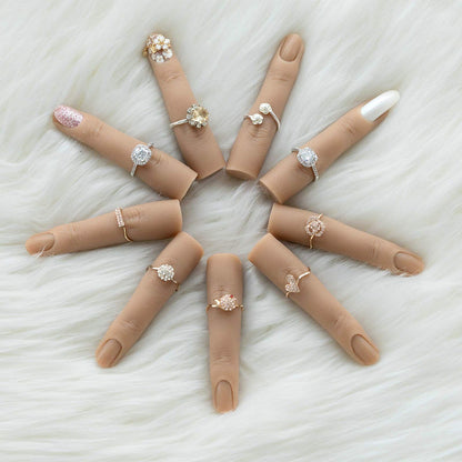 Silicone Practice Fingers for Acrylic Nails, Bendable Fake Nail Training Finger Manicure DIY Nail Art (3-2pcs) VXN Beauty