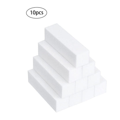 10PCS White Nail Buffer Block Salon 4 Way Sanding Block Files Sponge Nail File Manicure Tool for Salon or Home Use VXN Beauty