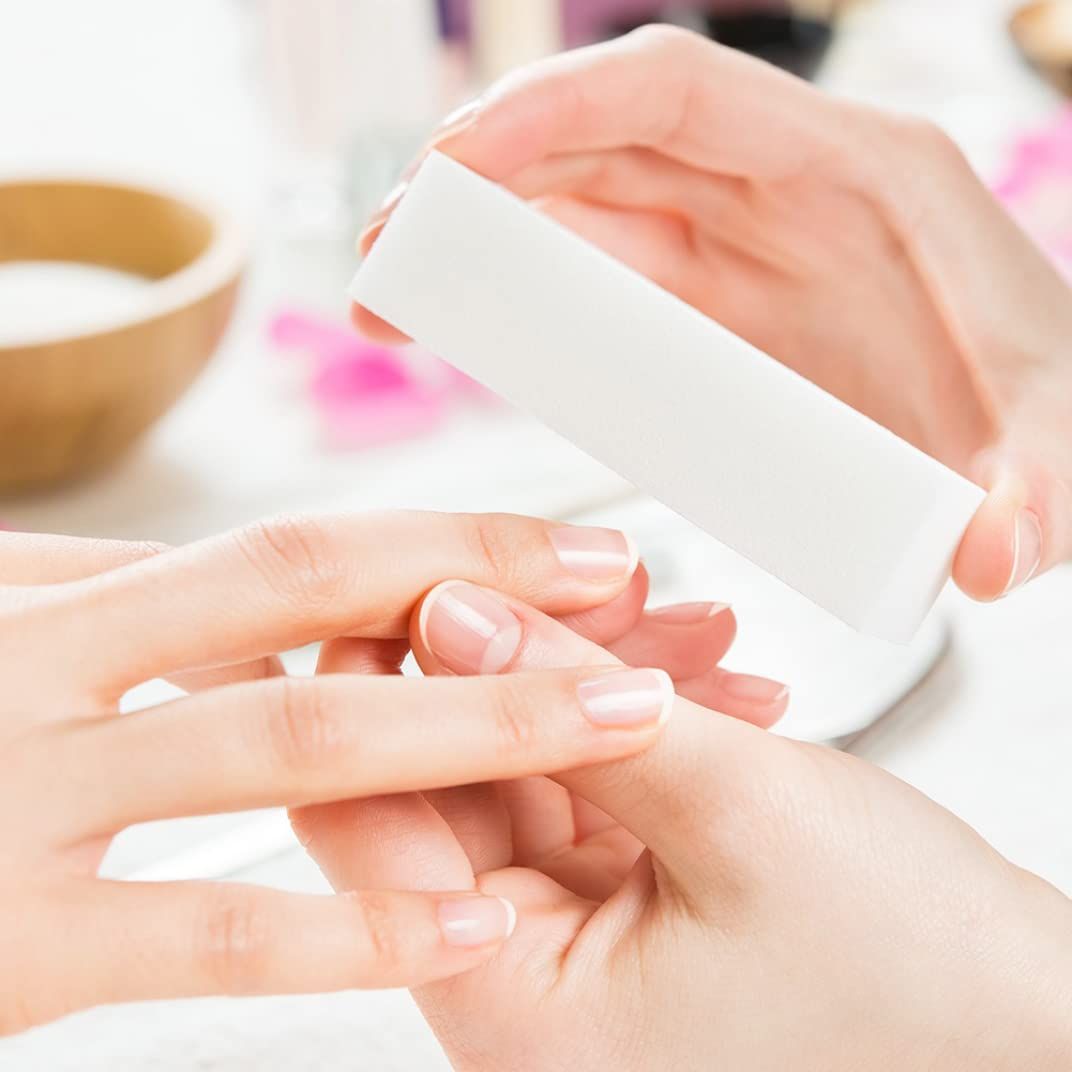 10PCS White Nail Buffer Block Salon 4 Way Sanding Block Files Sponge Nail File Manicure Tool for Salon or Home Use VXN Beauty