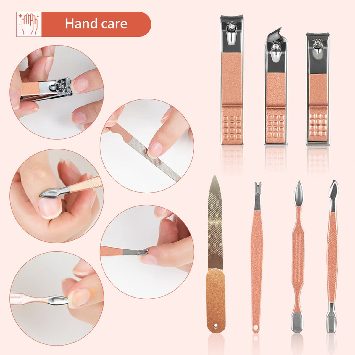 Nail Clippers Set 18 in 1 Stainless Steel Manicure Cutter Kits Nail Scissors Trimmer Portable Manicure Clipper Nail Care Tools VXN Beauty