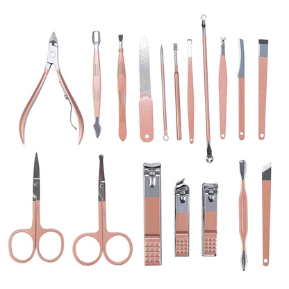Nail Clippers Set 18 in 1 Stainless Steel Manicure Cutter Kits Nail Scissors Trimmer Portable Manicure Clipper Nail Care Tools VXN Beauty
