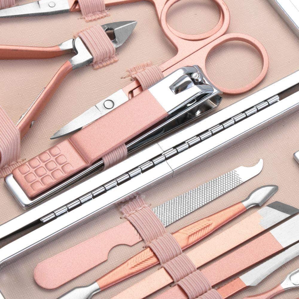 18 in 1 Stainless Steel Professional Manicure & Pedicure Kit for Women Includes Scissors Nail Cutte VXN Beauty