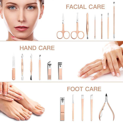 18 in 1 Stainless Steel Professional Manicure & Pedicure Kit for Women Includes Scissors Nail Cutte VXN Beauty