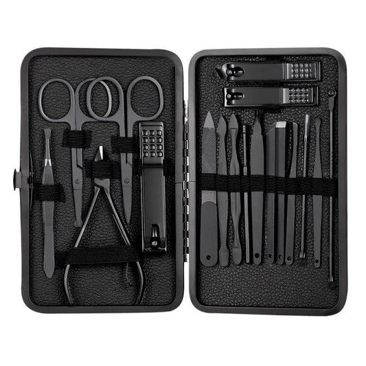 Manicure Set Stainless Steel Nail Clippers Pedicure Kit Portable Travel Household Nail Scissor Kit Nail Cutter Tool Set (18pcs) VXN Beauty