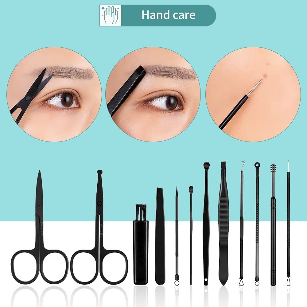Manicure Set Stainless Steel Nail Clippers Pedicure Kit Portable Travel Household Nail Scissor Kit Nail Cutter Tool Set (18pcs) VXN Beauty