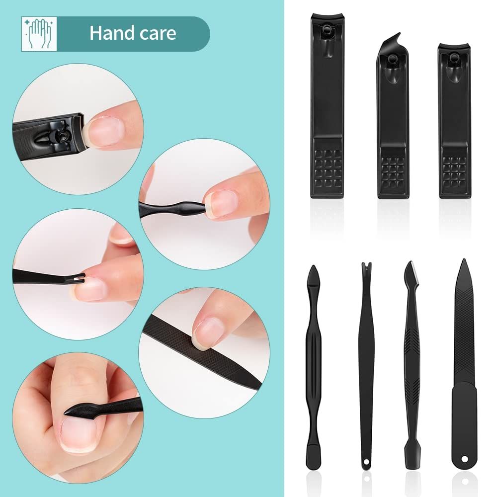 Manicure Set Stainless Steel Nail Clippers Pedicure Kit Portable Travel Household Nail Scissor Kit Nail Cutter Tool Set (18pcs) VXN Beauty
