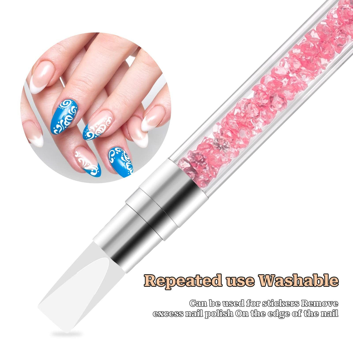 3 Pcs Nail Art Sculpture Pen Dual Tipped Silicone Nail Tools Acrylic Pen Silicone Brushes for Resin Nail Art Tools for Design VXN Beauty