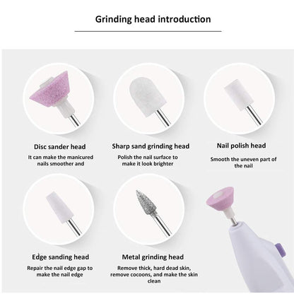 Portable mini Nail Drill, Acrylic Nail Tools, Electric Nail Polishing Machine, Pen Shape Finger Toe Nail Care,Nail File Nail Tips VXN Beauty