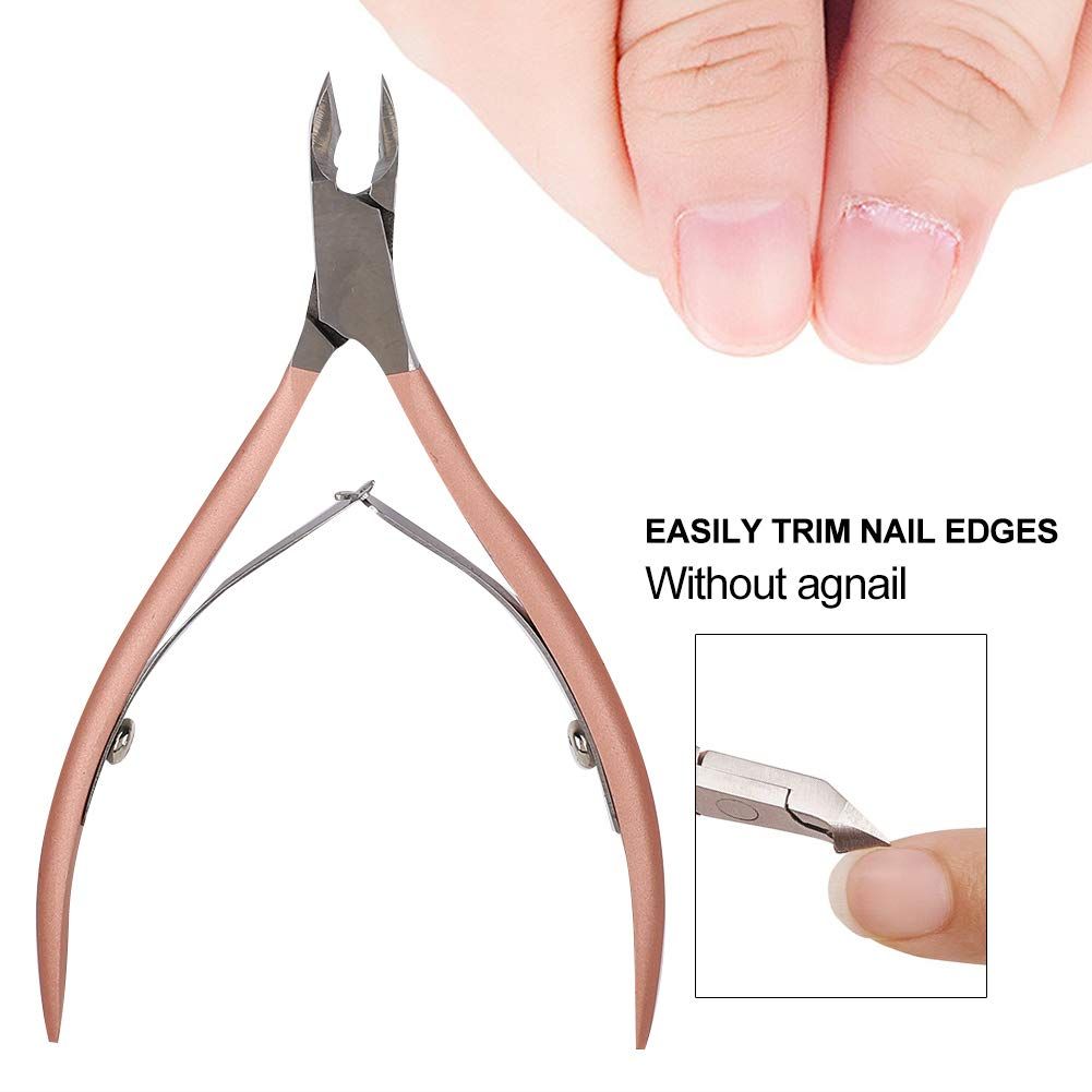 Stainless Steel Nail Dead Skin Scissors, Nail Trimmer For Hangnail Remover, Manicure Pedicure Tool(Rose Gold) VXN Beauty