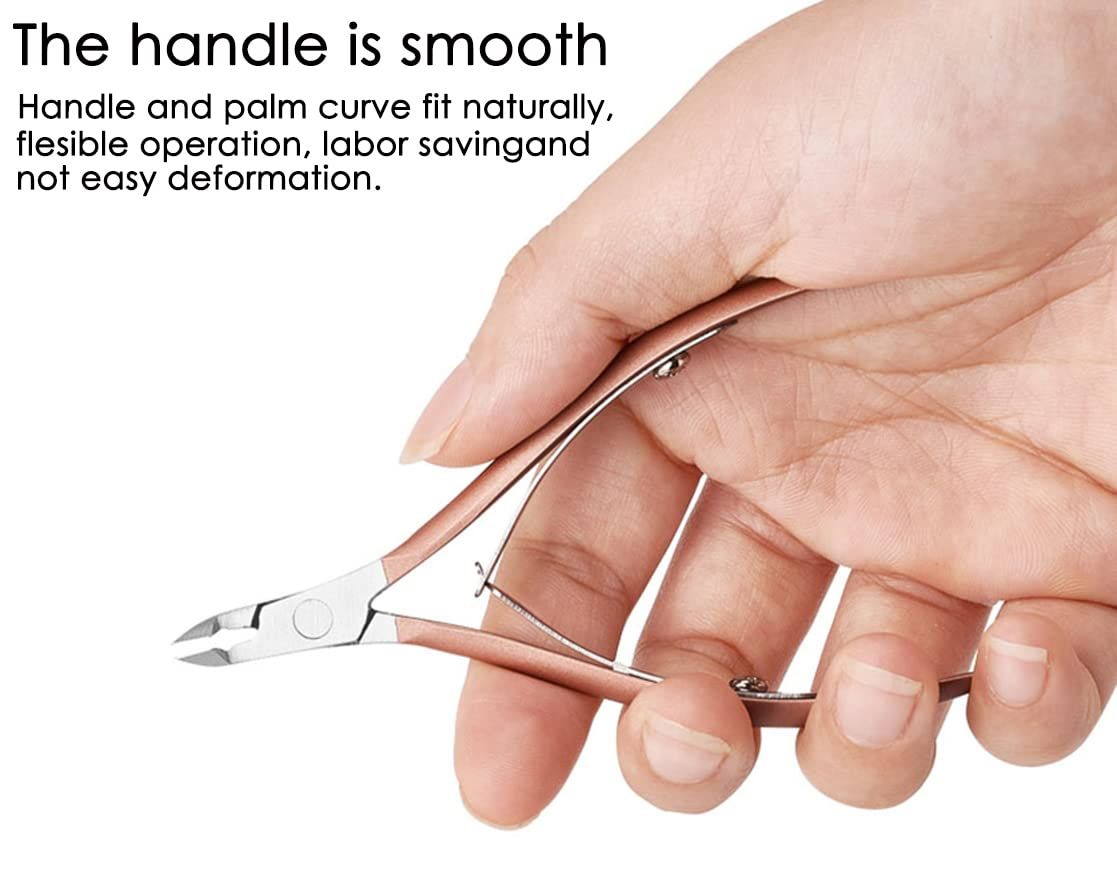 Stainless Steel Nail Dead Skin Scissors, Nail Trimmer For Hangnail Remover, Manicure Pedicure Tool(Rose Gold) VXN Beauty