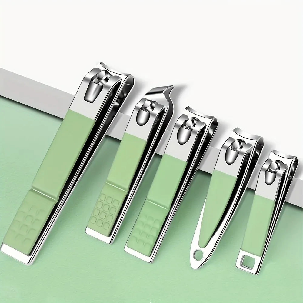 35-in-1 Mint Green Grooming Kit, Stainless Steel Nail Clippers & Foot Care Set with Travel Case, Pedicure Tools for Ingrown Toenails, Perfect Gift VXN Beauty