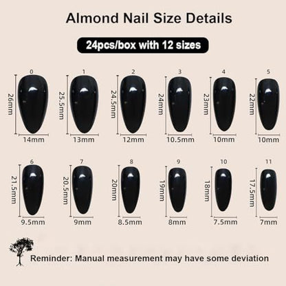 Reusable almond-shaped press-on nails for DIY manicures and daily wear (Deep Forest Green) VXN Beauty