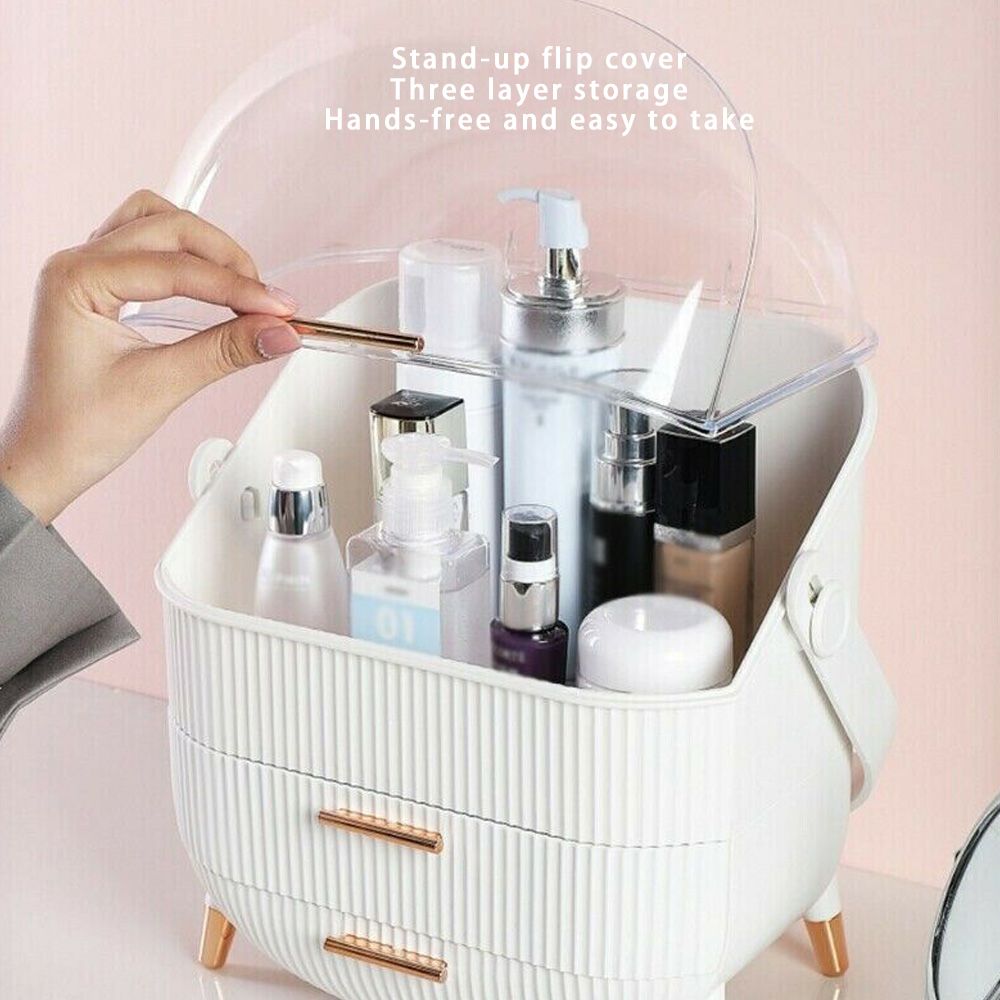 Dustproof Makeup Organiser – Cosmetic Storage Drawer Box with Display Stand VXN Beauty