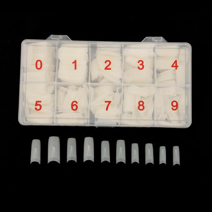 500Pcs Fake French Nail Tips White Clear Stiletto False Gel Pointy Art Acrylic VXN Beauty