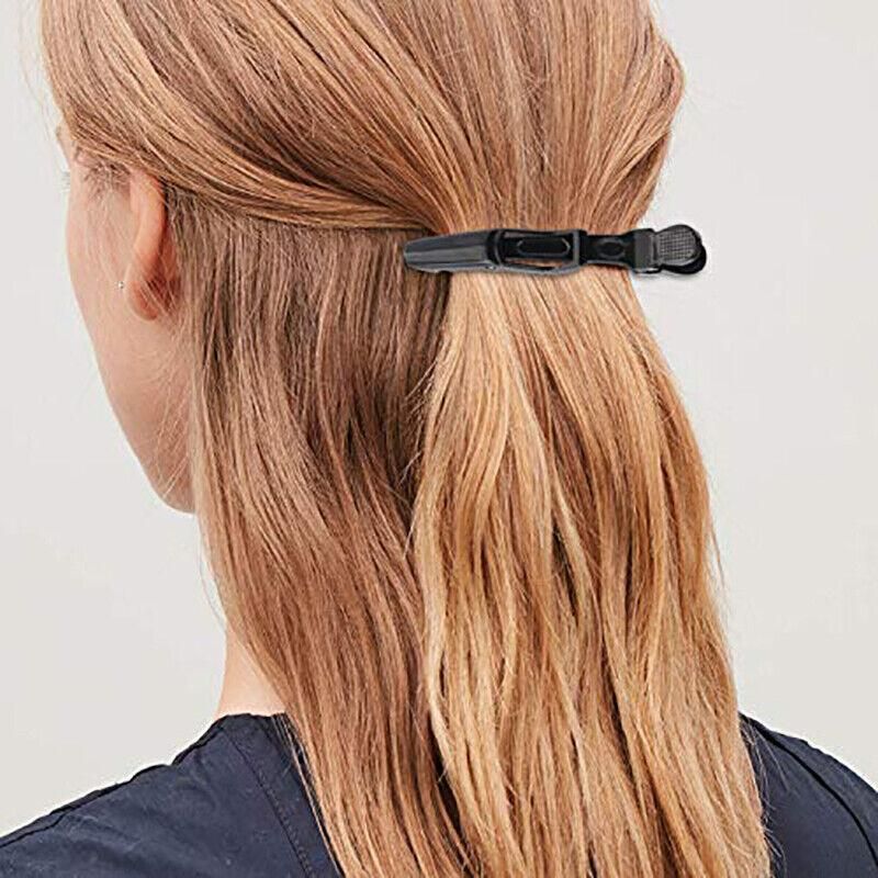 10X Matte Black Crocodile Hair Clips for Salon Hairdressing VXN Beauty