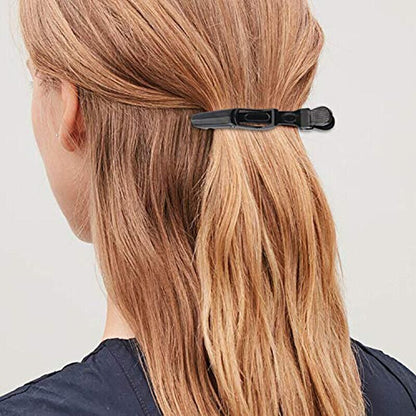 10X Matte Black Crocodile Hair Clips for Salon Hairdressing VXN Beauty