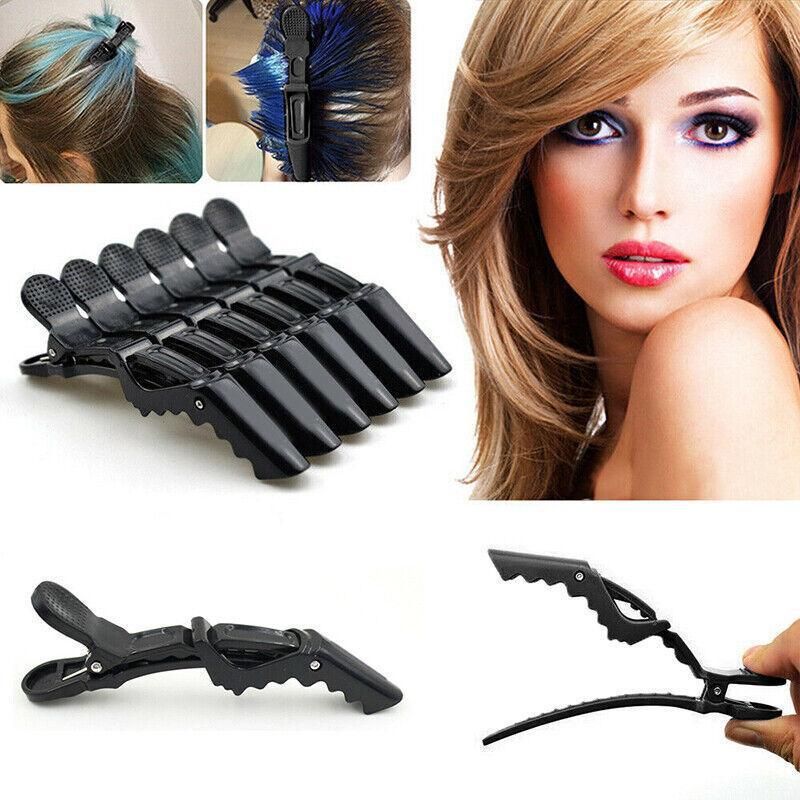 10X Matte Black Crocodile Hair Clips for Salon Hairdressing VXN Beauty