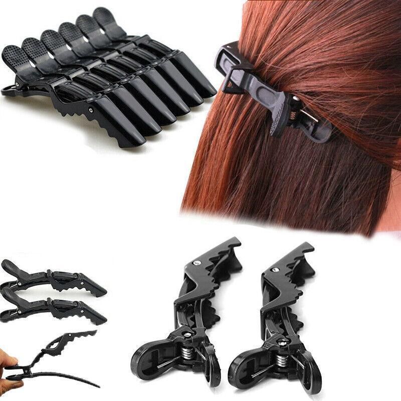 10X Matte Black Crocodile Hair Clips for Salon Hairdressing VXN Beauty