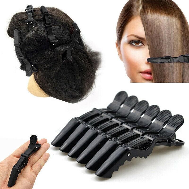 10X Matte Black Crocodile Hair Clips for Salon Hairdressing VXN Beauty