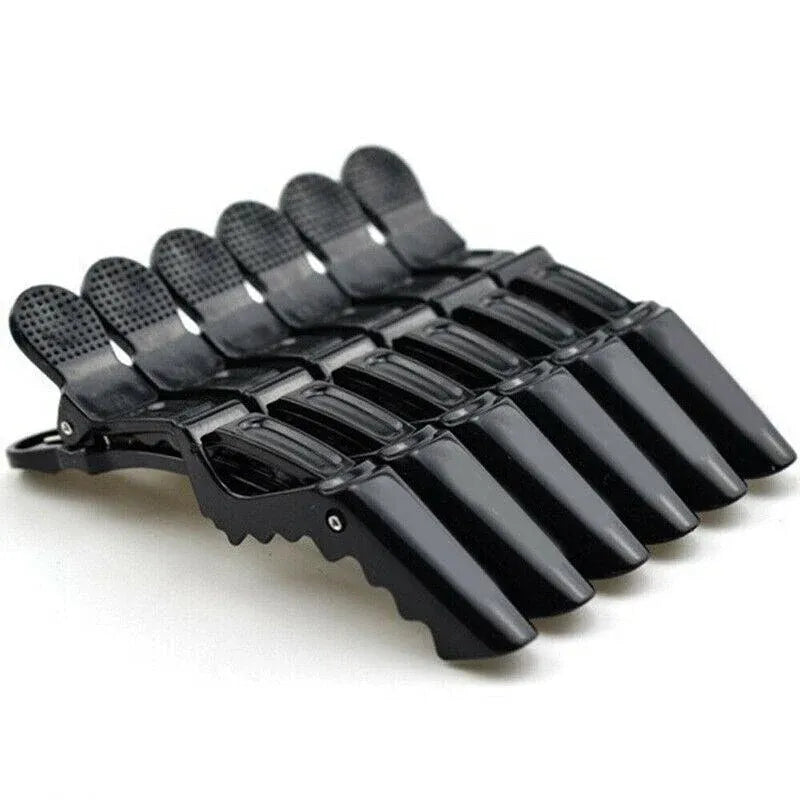 10X Matte Black Crocodile Hair Clips for Salon Hairdressing VXN Beauty