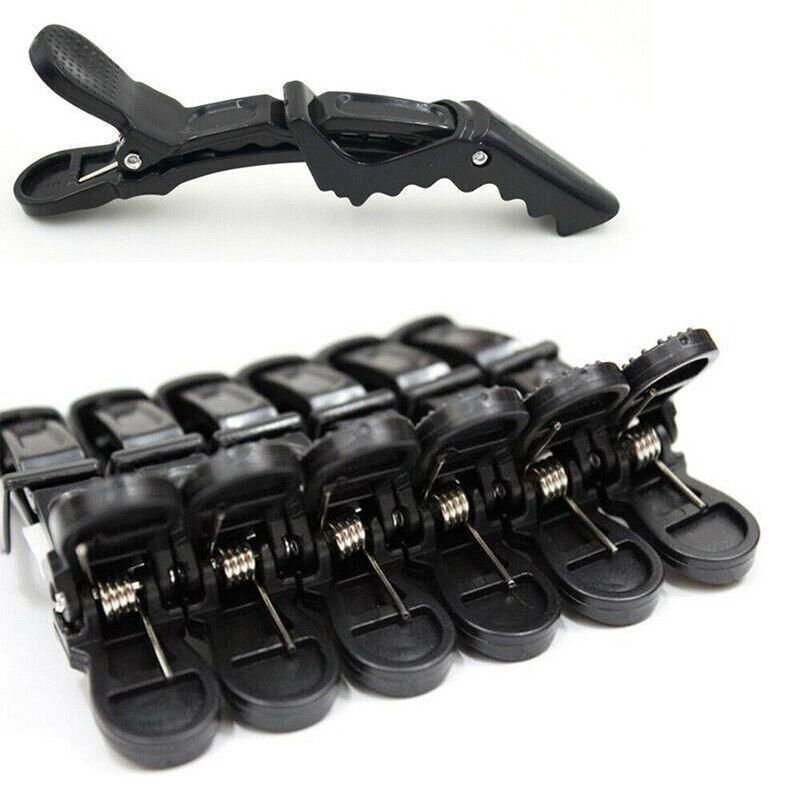 10X Matte Black Crocodile Hair Clips for Salon Hairdressing VXN Beauty