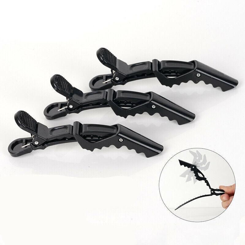 10X Matte Black Crocodile Hair Clips for Salon Hairdressing VXN Beauty