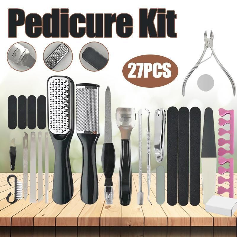 27PCS Pedicure Manicure Tool Set with Callus Remover and Nail Care Kit VXN Beauty