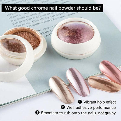 6 Colour Nail Mirror Effect Powder High Pigment Glitter Nail Art Dust Manicure A - 6PCS VXN Beauty