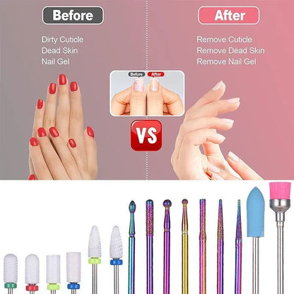 16pcs Ceramic and Tungsten Nail Drill Bit Set for Gel Polish Acrylic Removal VXN Beauty