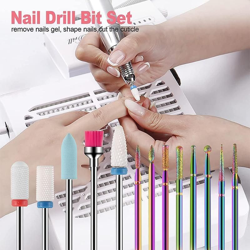 16pcs Ceramic and Tungsten Nail Drill Bit Set for Gel Polish Acrylic Removal VXN Beauty