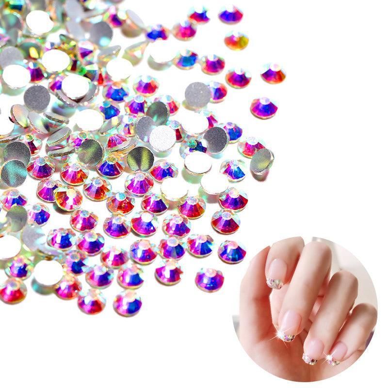 1440Pcs Glitter Rhinestones Crystal Flat Clear Bottom Glass Nail Art Nail Drill - Clear Crystal SS3 VXN Beauty