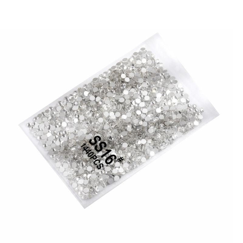 1440Pcs Glitter Rhinestones Crystal Flat Clear Bottom Glass Nail Art Nail Drill - Clear Crystal SS16 VXN Beauty