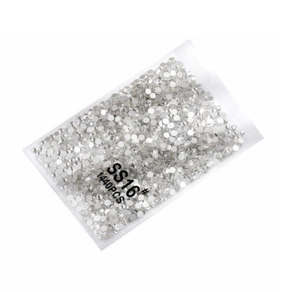 1440Pcs Glitter Rhinestones Crystal Flat Clear Bottom Glass Nail Art Nail Drill - Clear Crystal SS16 VXN Beauty